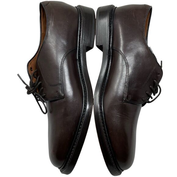 J Crew Ludlow Mens 10 Brown Leather Derby Shoes Office Old Money Wedding main image 12